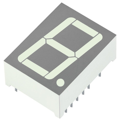 SA08-21CGKWA Kingbright 7-Segment LED Display, CA Green 25 mcd RH DP 20.3mm