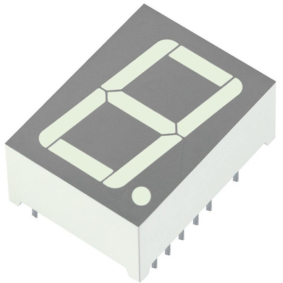 SA08-21SURKWA Kingbright 7-Segment LED Display, CA Red 61 mcd RH DP 20.3mm