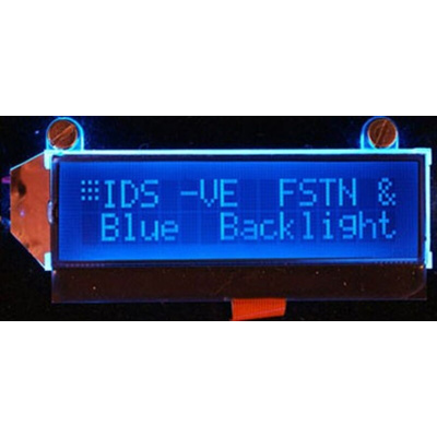 Intelligent Display Solutions CI064-4001-34 CI064-4001-xx Alphanumeric LCD Display, Blue on Black, 2 Rows by 16