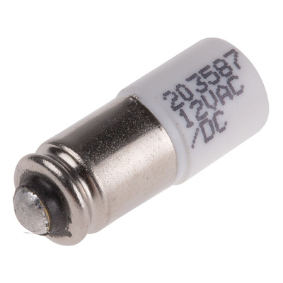 RS PRO White LED Indicator Lamp, 12V ac/dc, Midget Groove Base, 6mm Diameter, 2070mcd