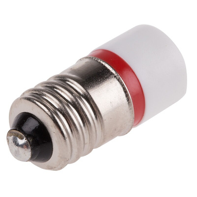 RS PRO Red LED Indicator Lamp, 24V ac/dc, E10 Base, 10mm Diameter, 1750mcd