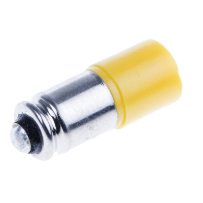 RS PRO Yellow LED Indicator Lamp, 12V ac/dc, Midget Groove Base, 6mm Diameter, 630mcd