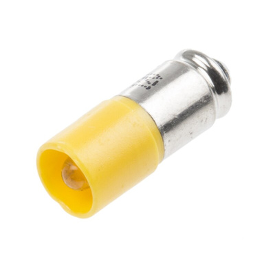 RS PRO Yellow LED Indicator Lamp, 12V ac/dc, Midget Groove Base, 6mm Diameter, 630mcd
