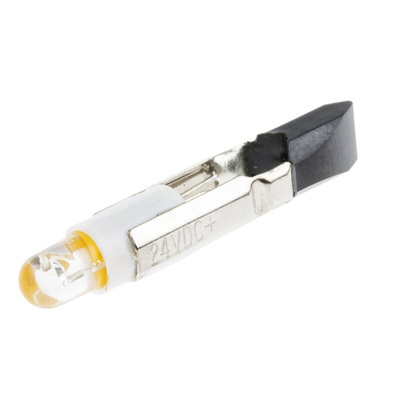 RS PRO Yellow LED Indicator Lamp, 24V ac/dc, Telephone Slide Base, 5.5mm Diameter, 300mcd