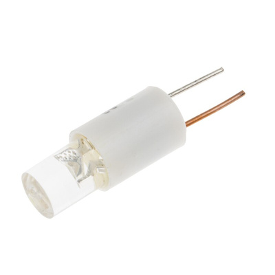 RS PRO White LED Indicator Lamp, 24V dc, bi-pin Base, 6.1mm Diameter, 1000mcd