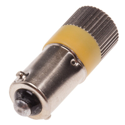 RS PRO Yellow LED Indicator Lamp, 28V ac/dc, BA9s Base, 10mm Diameter, 120/110mcd