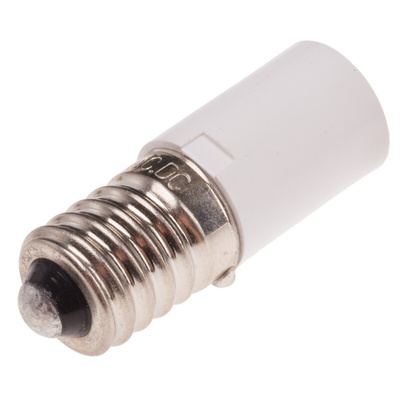 RS PRO White LED Indicator Lamp, 28V ac/dc, E10 Base, 10mm Diameter, 2070mcd