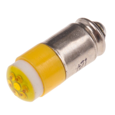 RS PRO Yellow LED Indicator Lamp, 12V dc, Midget Groove Base, 6mm Diameter, 45mcd