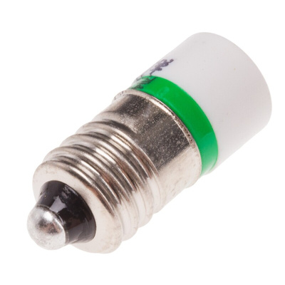 RS PRO Green LED Indicator Lamp, 24V ac/dc, E10 Base, 10mm Diameter, 1610mcd