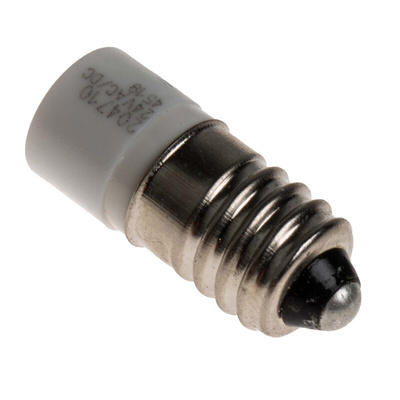 RS PRO White LED Indicator Lamp, 24V ac/dc, E10 Base, 10mm Diameter, 2070mcd