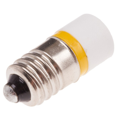 RS PRO Yellow LED Indicator Lamp, 24V ac/dc, E10 Base, 10mm Diameter, 630mcd