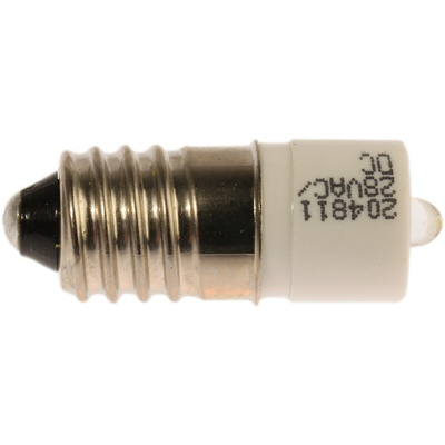 RS PRO White LED Indicator Lamp, 28V ac/dc, E10 Base, 10mm Diameter, 2070mcd