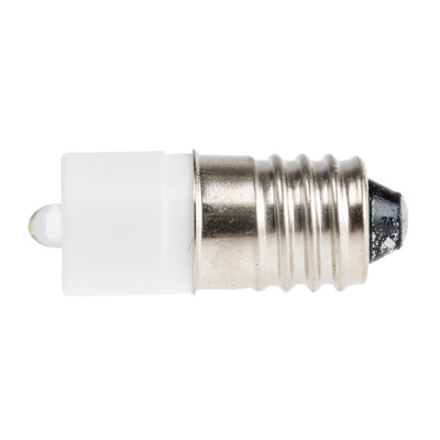 RS PRO White LED Indicator Lamp, 60V ac/dc, E10 Base, 10mm Diameter, 200mcd