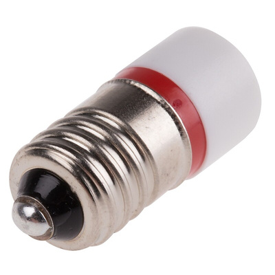 RS PRO Red LED Indicator Lamp, 6V ac/dc, E10 Base, 10mm Diameter, 1750mcd