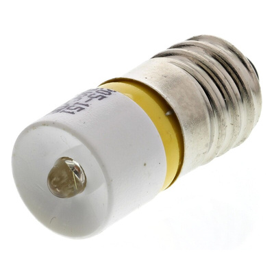RS PRO Yellow LED Indicator Lamp, 6V ac/dc, E10 Base, 10mm Diameter, 630mcd