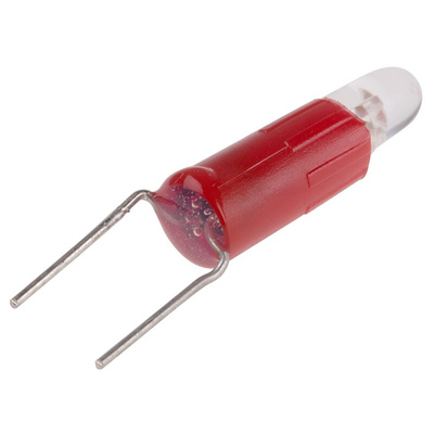RS PRO Red LED Indicator Lamp, 28V ac/dc, Bi-Pin Base, 4.25mm Diameter, 85mcd