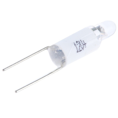 RS PRO White LED Indicator Lamp, 12V ac/dc, Bi-Pin Base, 4.25mm Diameter, 850mcd