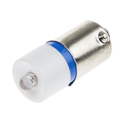 RS PRO Blue LED Indicator Lamp, 230V ac, BA9s Base, 10mm Diameter, 105mcd