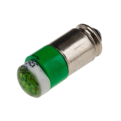 RS PRO Green LED Indicator Lamp, 28V ac/dc, Midget Groove Base, 6mm Diameter, 35mcd
