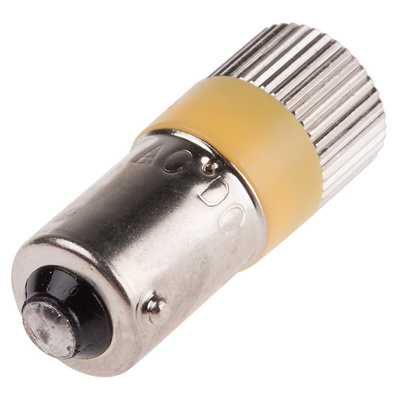 RS PRO Yellow LED Indicator Lamp, 12V ac/dc, BA9s Base, 10mm Diameter, 120/110mcd