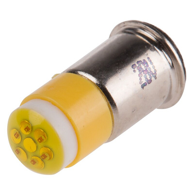 RS PRO Yellow LED Indicator Lamp, 28V dc, Midget Flange Base, 6mm Diameter, 45mcd