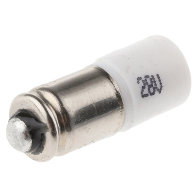RS PRO White LED Indicator Lamp, 28V ac/dc, Midget Groove Base, 6mm Diameter, 2070mcd