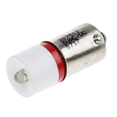 RS PRO Red LED Indicator Lamp, 6V ac/dc, BA9s Base, 10mm Diameter, 1750mcd