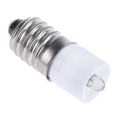 RS PRO White LED Indicator Lamp, 6V ac/dc, E10 Base, 10mm Diameter, 2070mcd