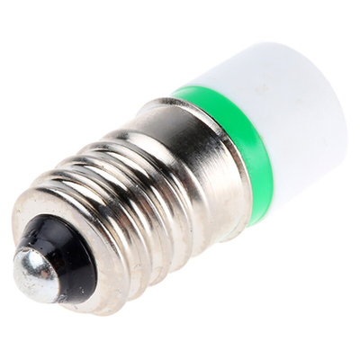 RS PRO Green LED Indicator Lamp, 6V ac/dc, E10 Base, 10mm Diameter, 1610mcd