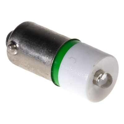 RS PRO Green LED Indicator Lamp, 130V ac, BA9s Base, 10mm Diameter, 570mcd
