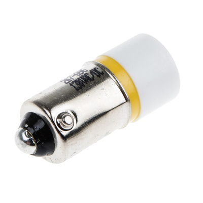 RS PRO Yellow LED Indicator Lamp, 130V ac, BA9s Base, 10mm Diameter, 225mcd