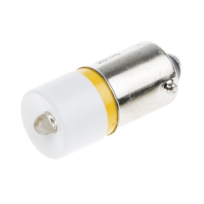 RS PRO Yellow LED Indicator Lamp, 130V ac, BA9s Base, 10mm Diameter, 225mcd