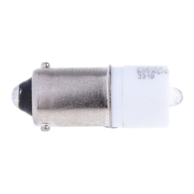 RS PRO White LED Indicator Lamp, 60V ac/dc, BA9s Base, 10mm Diameter, 300mcd