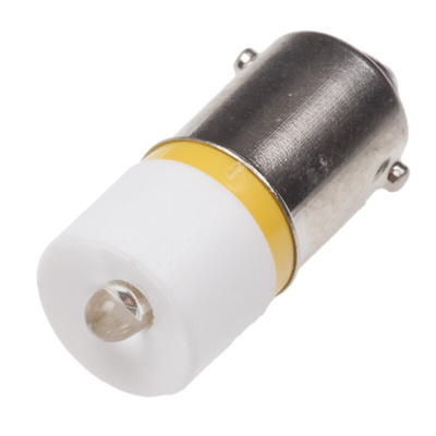 RS PRO Yellow LED Indicator Lamp, 12V ac/dc, BA9s Base, 10mm Diameter, 630mcd