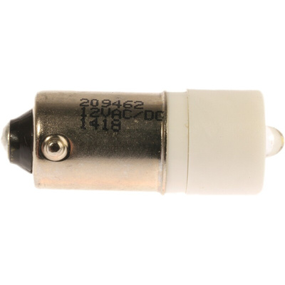 RS PRO White LED Indicator Lamp, 12V ac/dc, BA9s Base, 10mm Diameter, 2070mcd