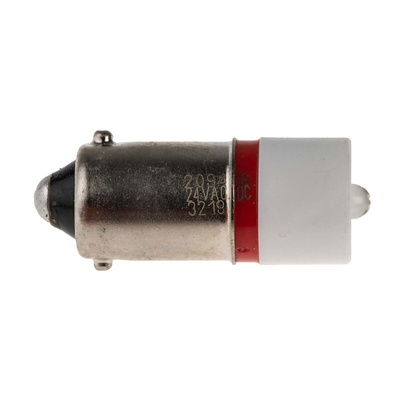 RS PRO Red LED Indicator Lamp, 24V ac/dc, BA9s Base, 10mm Diameter, 1750mcd