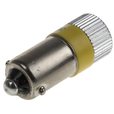 RS PRO Yellow LED Indicator Lamp, 24V ac/dc, BA9s Base, 10mm Diameter, 120/110mcd