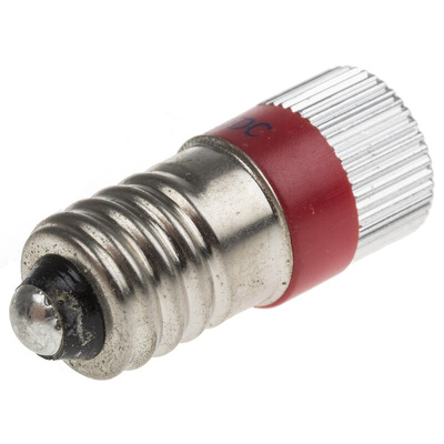RS PRO Red LED Indicator Lamp, 24V dc, E10 Base, 10mm Diameter, 110/105mcd