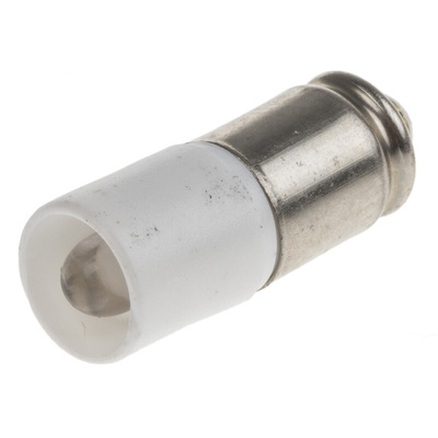 RS PRO White LED Indicator Lamp, 48V ac/dc, Midget Groove Base, 6.1mm Diameter, 1400mcd