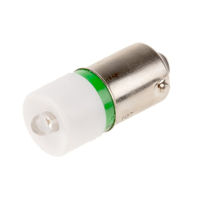 RS PRO Green LED Indicator Lamp, 60V ac/dc, BA9s Base, 10mm Diameter, 330mcd