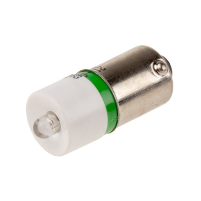 RS PRO Green LED Indicator Lamp, 48V ac/dc, BA9s Base, 10mm Diameter, 920mcd