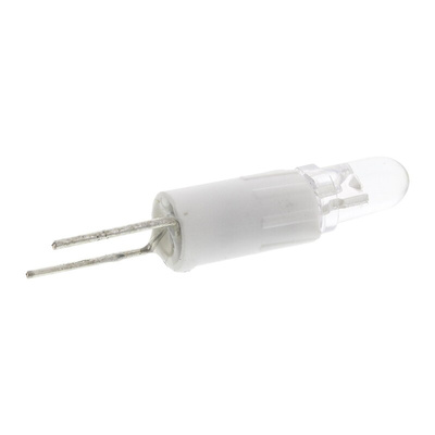 RS PRO White LED Indicator Lamp, 24V ac/dc, Bi-Pin Base, 4.25mm Diameter, 850mcd