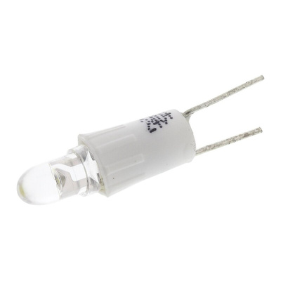 RS PRO White LED Indicator Lamp, 24V ac/dc, Bi-Pin Base, 4.25mm Diameter, 850mcd
