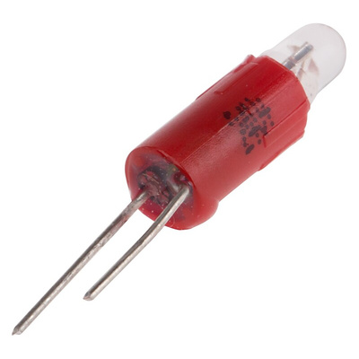 RS PRO Red LED Indicator Lamp, 24V ac/dc, Bi-Pin Base, 4.25mm Diameter, 85mcd