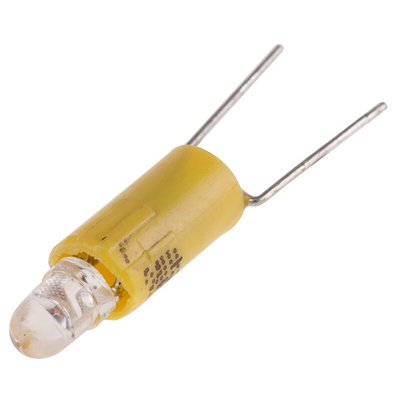 RS PRO Yellow LED Indicator Lamp, 24V ac/dc, bi-pin Base, 4.25mm Diameter, 85mcd