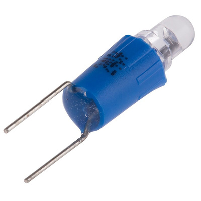 RS PRO Blue LED Indicator Lamp, 24V ac/dc, Bi-Pin Base, 4.25mm Diameter, 500mcd
