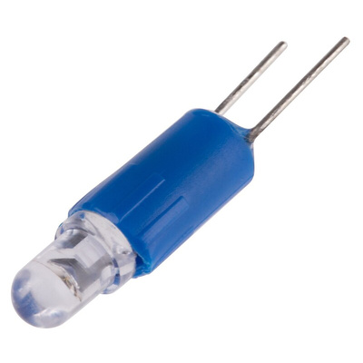 RS PRO Blue LED Indicator Lamp, 24V ac/dc, Bi-Pin Base, 4.25mm Diameter, 500mcd