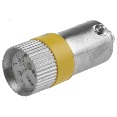 RS PRO Yellow LED Indicator Lamp, 24V dc, BA9s Base, 10mm Diameter, 120/110mcd