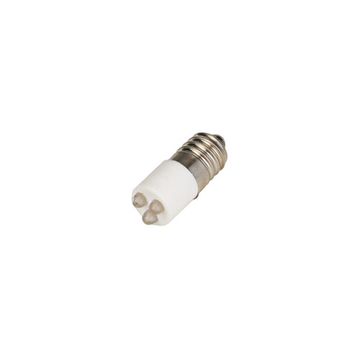 RS PRO White LED Indicator Lamp, 24V ac/dc, E10 Base, 10mm Diameter, 3 x 2070mcd