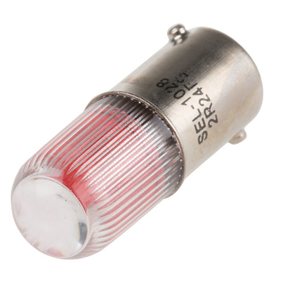 RS PRO Red LED Indicator Lamp, 24V dc, BA9s Base, 11mm Diameter, 40mcd